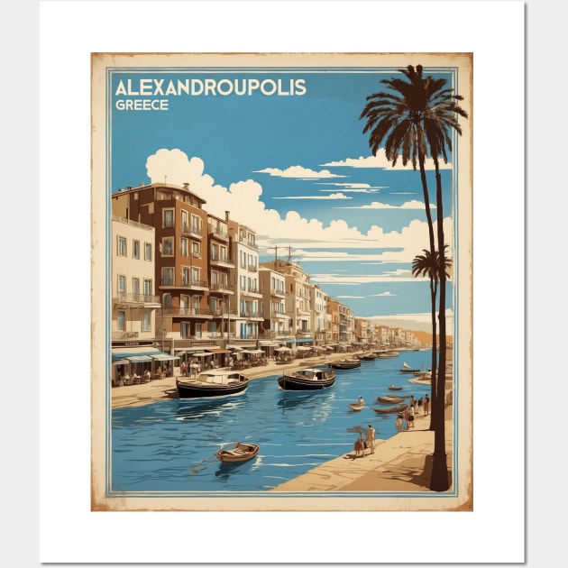 Alexandroupolis Greece Tourism Vintage Travel Poster Wall Art by TravelersGems